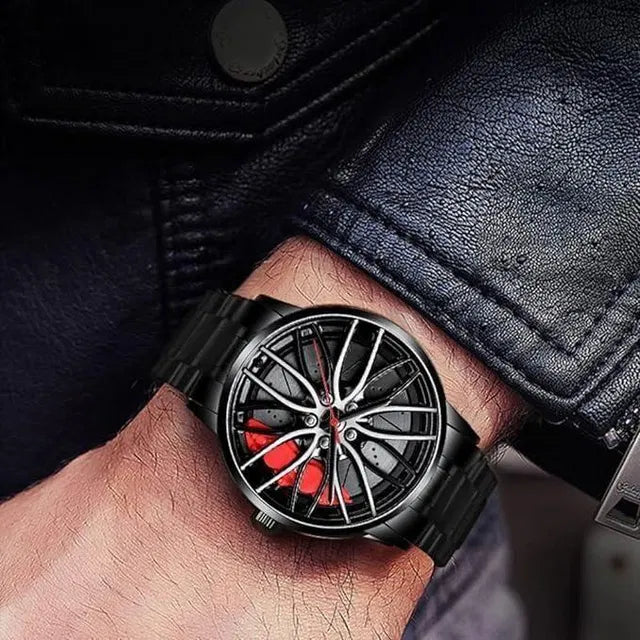 Rotating Car Wheel Watch