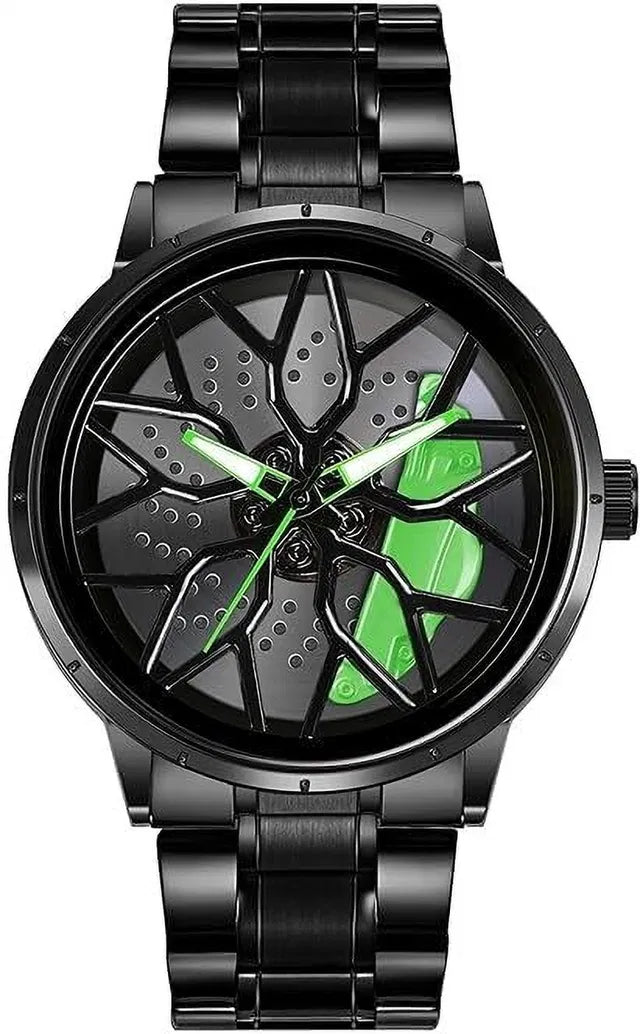Rotating Car Wheel Watch