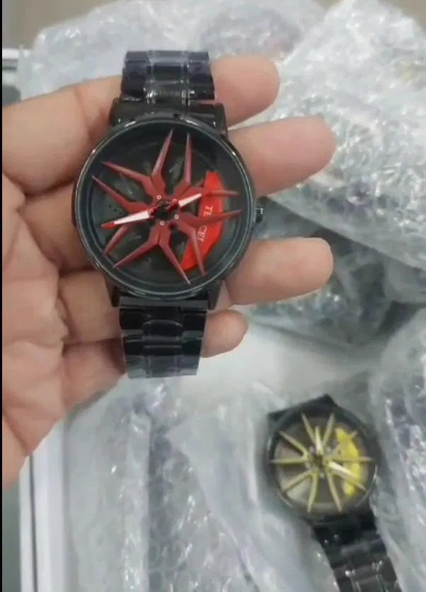 Rotating Car Wheel Watch