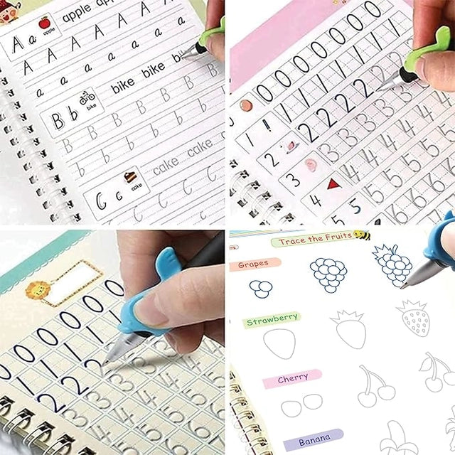 Reusable Handwriting Practice Copy Book with Magic Pen & Refills